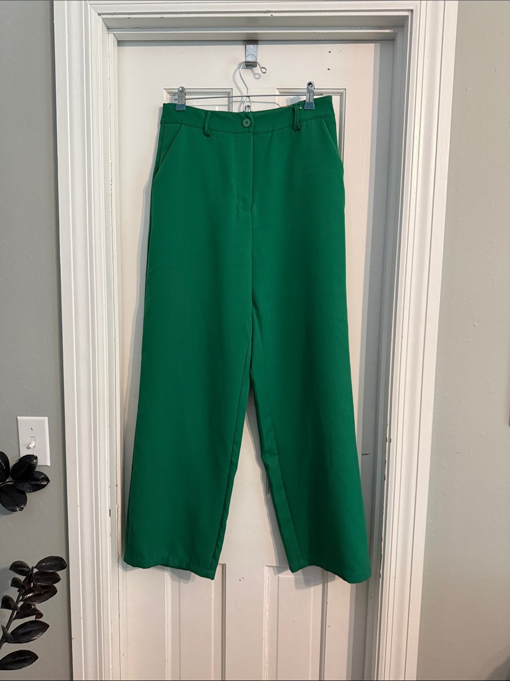 Amazon Wide-Leg High-Rise Pants in Green